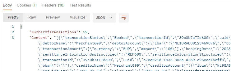 Transactie data beschikbaar