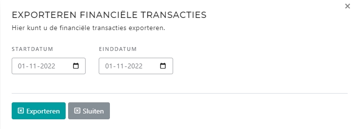 Transactions export