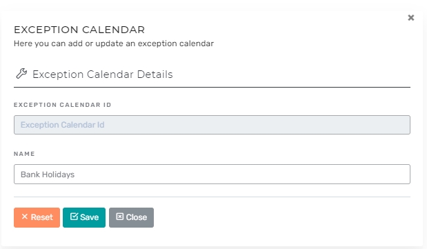 Exeption Calendar